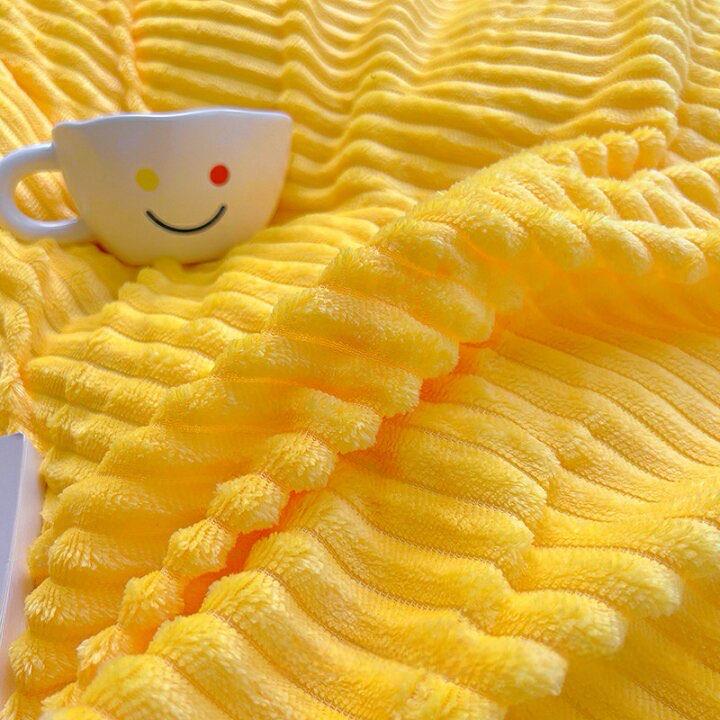 Yellow Stripe Fur Bedding Set – Luxuriously Soft, Stylish, and Cozy for a Glamorous Bedroom Upgrade 5/7 Piece Set 1 Double Padded Duvet, 1 Duvet Cover, 1 Flat Sheet and 2/4 Pillowcases (4by6/ 6by6/ 6by7/ 7by7 Sizes) - Image 3