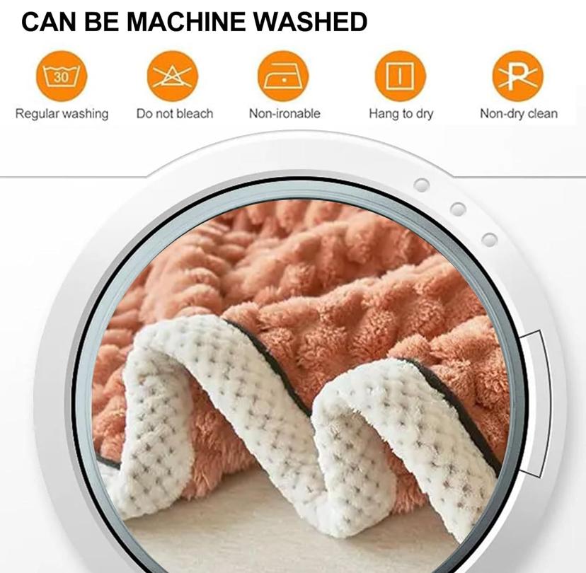 Faux Fur Throw Blanket, Fuzzy Soft Thick Bubble Blanket for Sofa Bed Bedroom Living Room, Cozy Warm Fleece Flannel Blanket (180 by 200cm/ Caramel) - Image 4