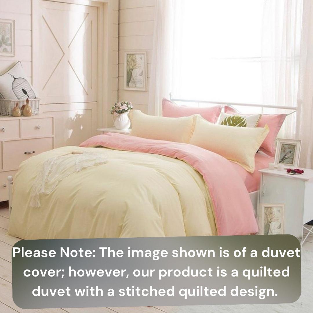 Cream and Pink Reversible Duvet Set, All Season Breathable and Durable 4/6 Pieces 1 Duvet with 1 Bedsheet and 2/4 Pillowcases Set, (4by6/ 6by6/ 6by7/ 7by7 Sizes) - Image 3