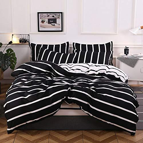 black and white stripe duvet set
