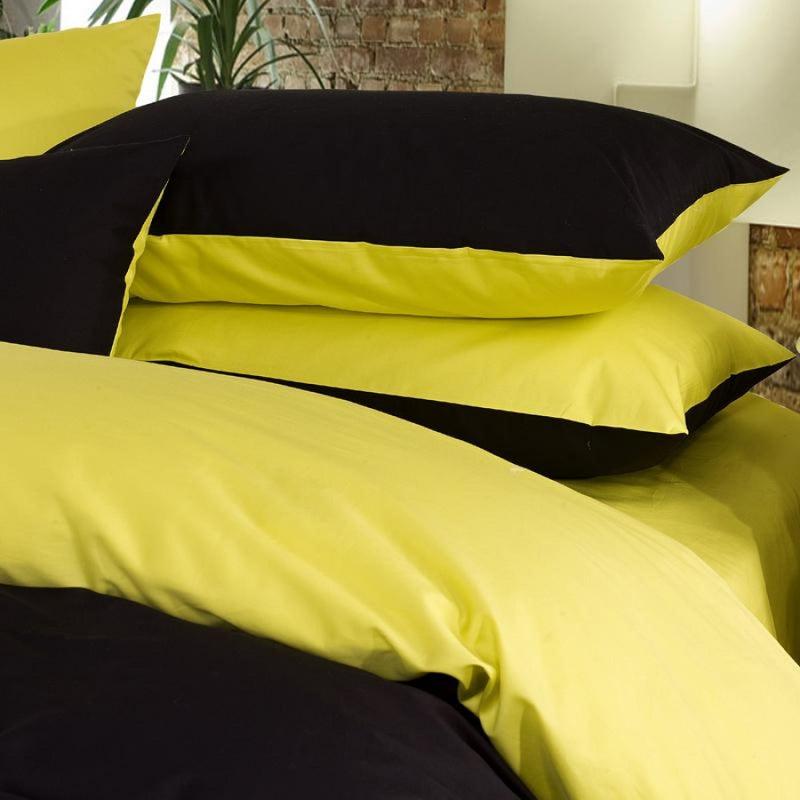 Black Reversible Duvet Set - Premium Super Soft All Season Cotton Bedding Set 4by6/ 6by6/ 6by7/ 7by7 Size, Yellow and Black Color - Image 2