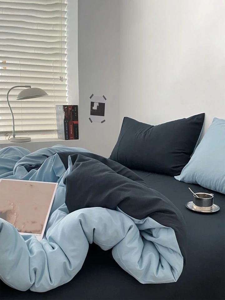 Blue and Black Duvet Set - Super Soft, Durable and Breathable Reversible Quilted Duvet + Bedsheet and Pillowcases Set, (Sizes: 4by6/ 6by6/ 6by7/ 7by7) - Image 3