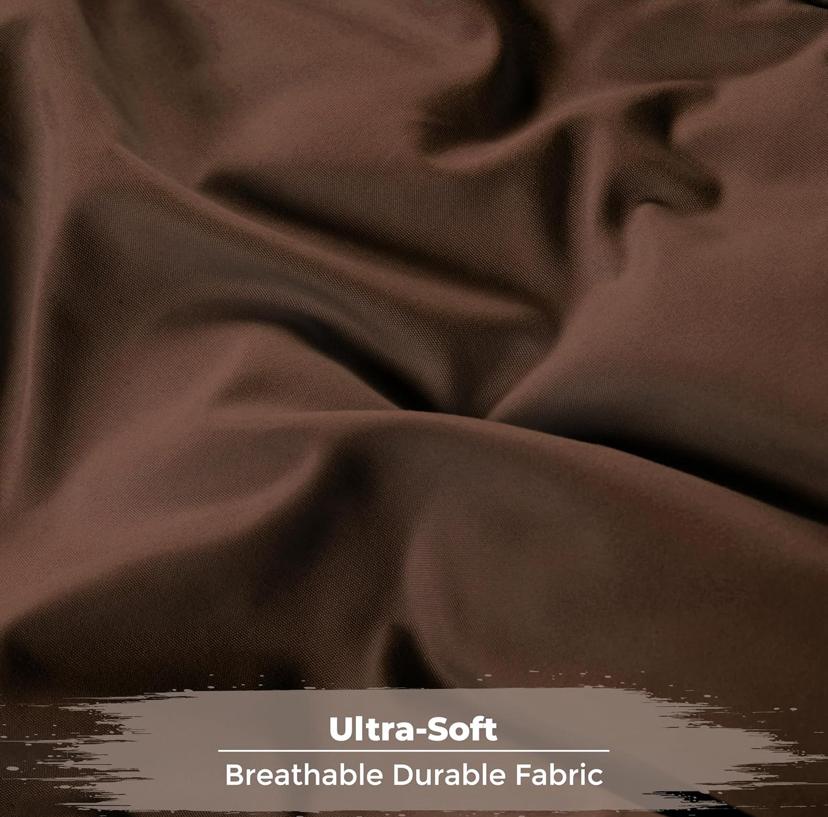 Reversible Duvet Set, Ultra Soft Breathable and Durable Box Quilt Reversible Comforter, 4/6-Piece with 1 Duvet, 1 Bedsheet and 2/4 Pillowcases, 4by6/ 6by6/ 6by7/ 7by7, Chocolate/ Blue - Image 3