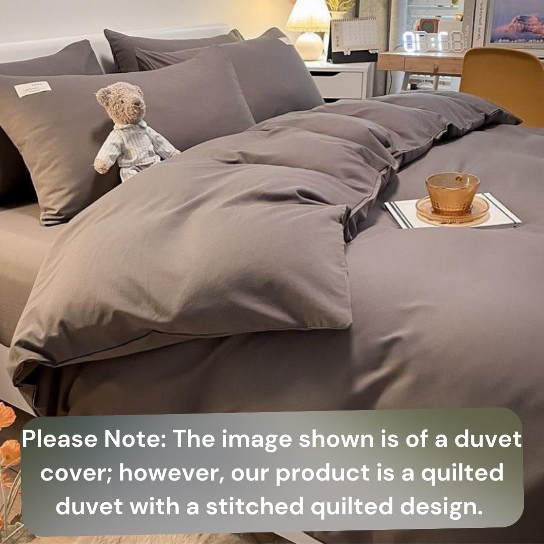 Dark Grey Duvet Set - (4/6 Pieces, 1 Duvet, 1 Bedsheet and 2/4 Pillowcases Set) Size: 4by6/ 6by6/ 6by6/ 7by7 - Image 3