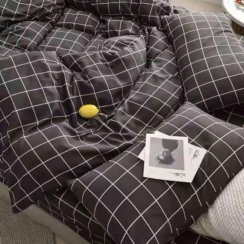 Plaid Duvet Set - Soft Breathable and All Season Check Grid Printed Bedding Set 4/6 Piece (1 Quilted Duvet, 1 Bedsheet, 2/4 Pillowcases) 4by6/ 6by6/ 6by7/ 7by7 Sizes - Image 4