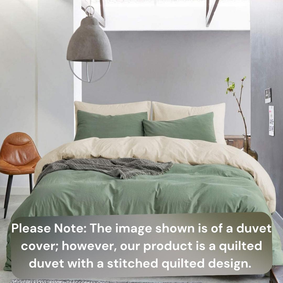 Sage Green Bedding Set - Super Soft, All Season Comfort and Durable Reversible Quilted Duvet with Bedsheet and Pillowcases Set (Sizes: 4by6/ 6by6/ 6by7/ 7by7) - Image 4
