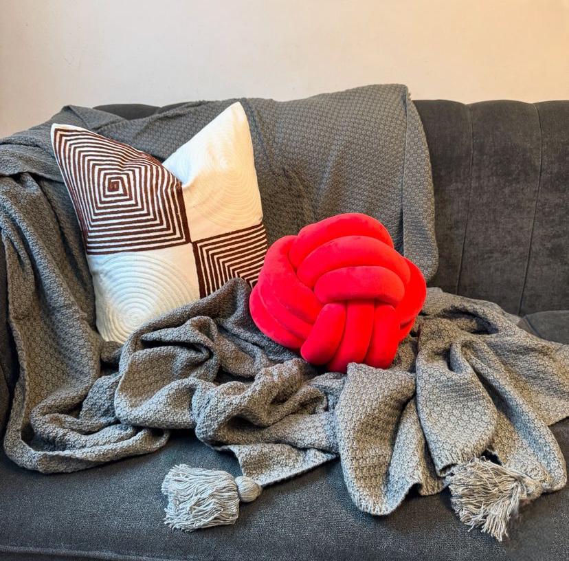 Decorative Throw Pillow Cover and Insert Embroidery Pillow Cotton Line Square 18 by 18Inches Throw Pillow - Image 2