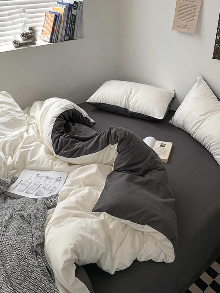 black and white reversible duvet set