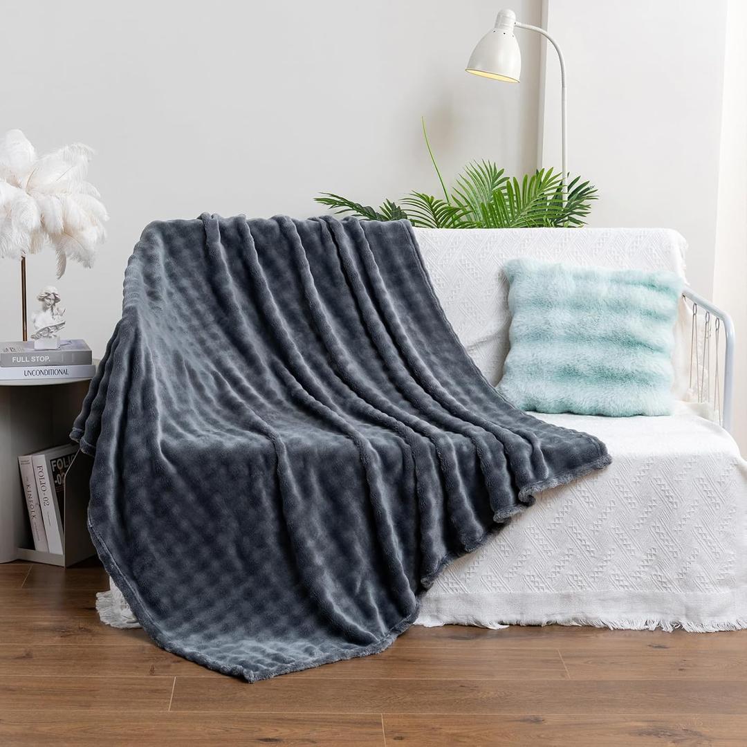 grey bubble blanket