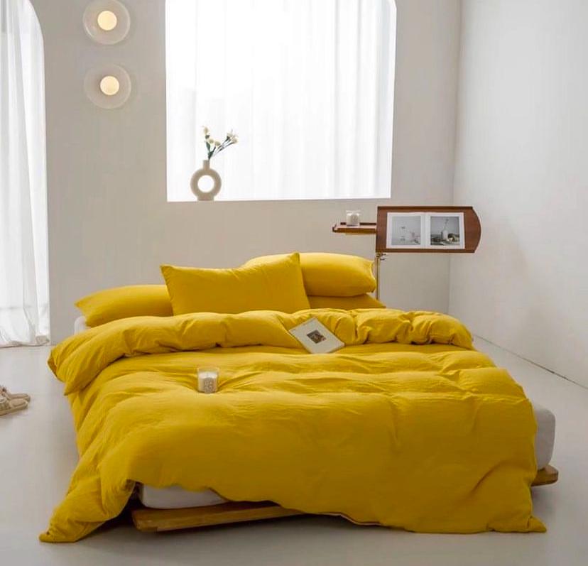 plain yellow duvet set