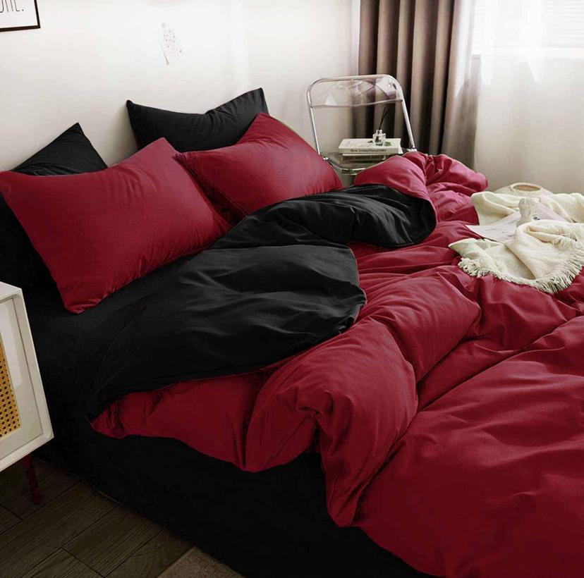 red and black duvet set