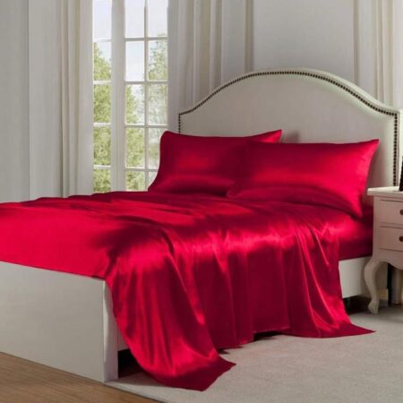 silk red bedspread set