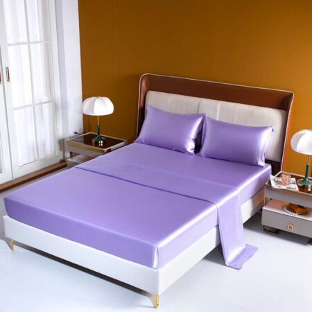 silk purple duvet cover set