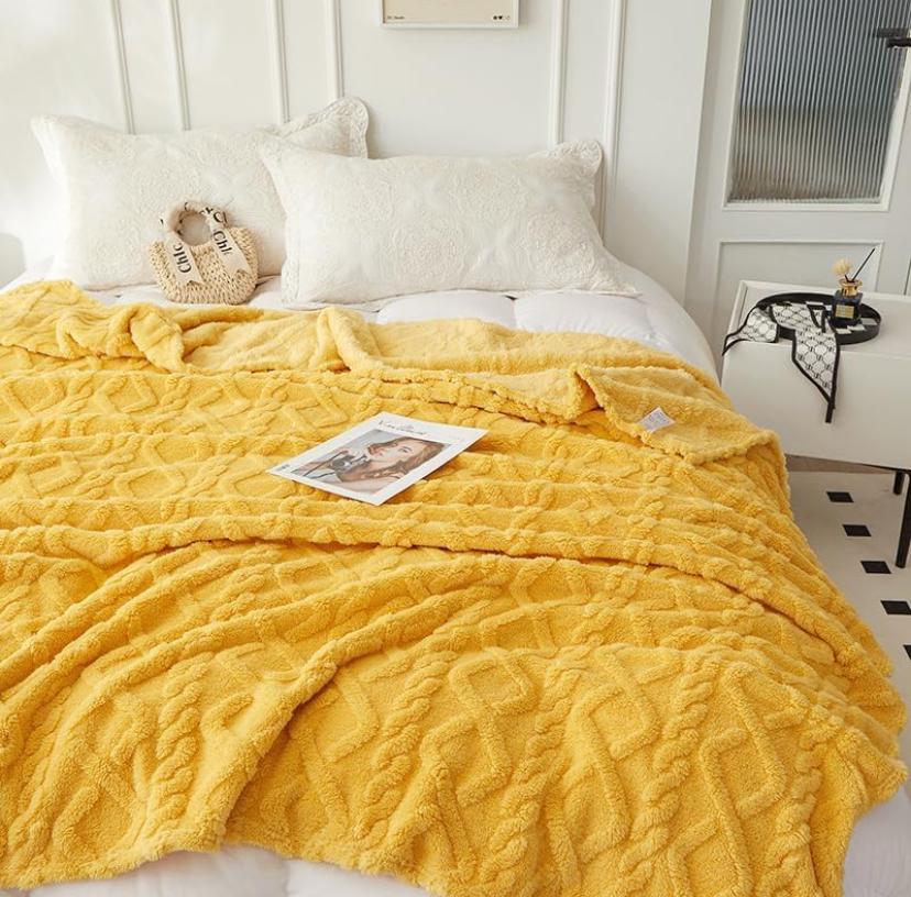 Yellow Throw Blanket for Couch Bed Sofa - Super Soft and Comfortable 1 PC Blanket for All Season Use - Image 2