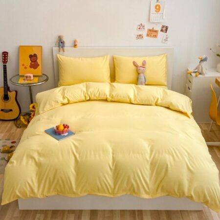 plain yellow duvet set