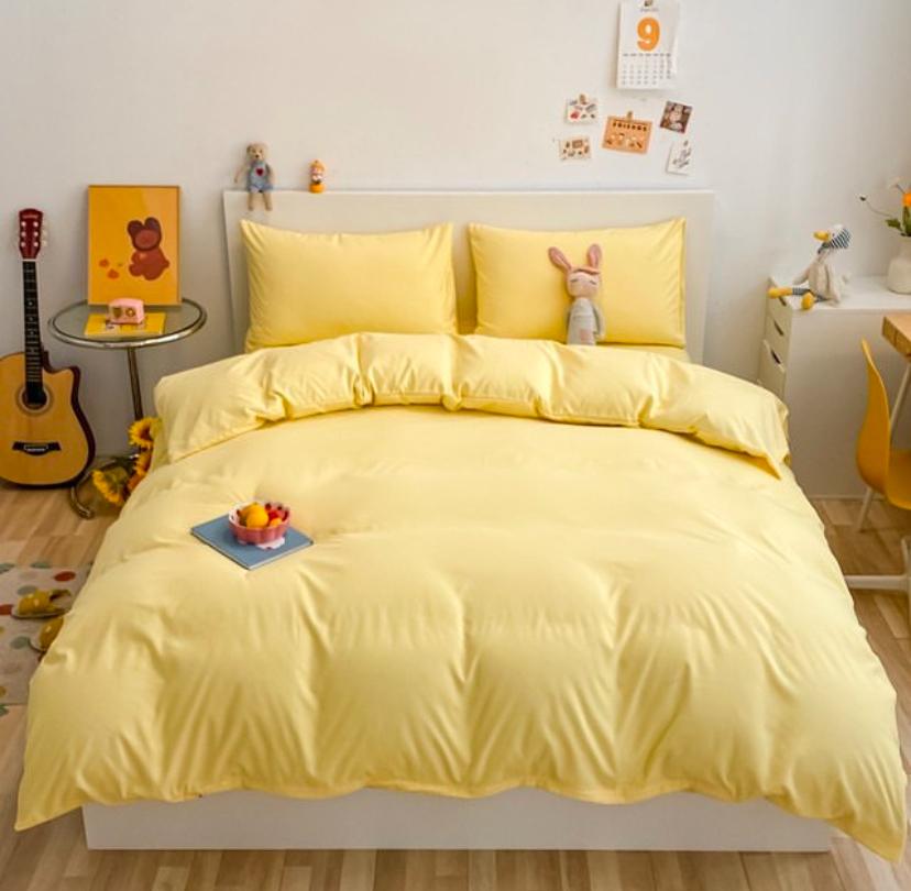 plain yellow duvet set