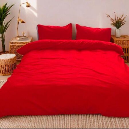 plain red duvet set