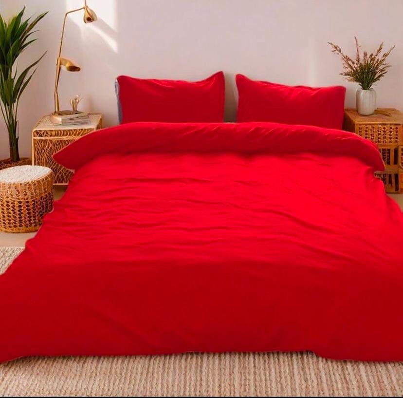 plain red duvet set