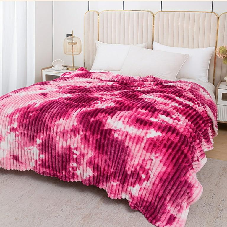 faux fur striped bed blanket