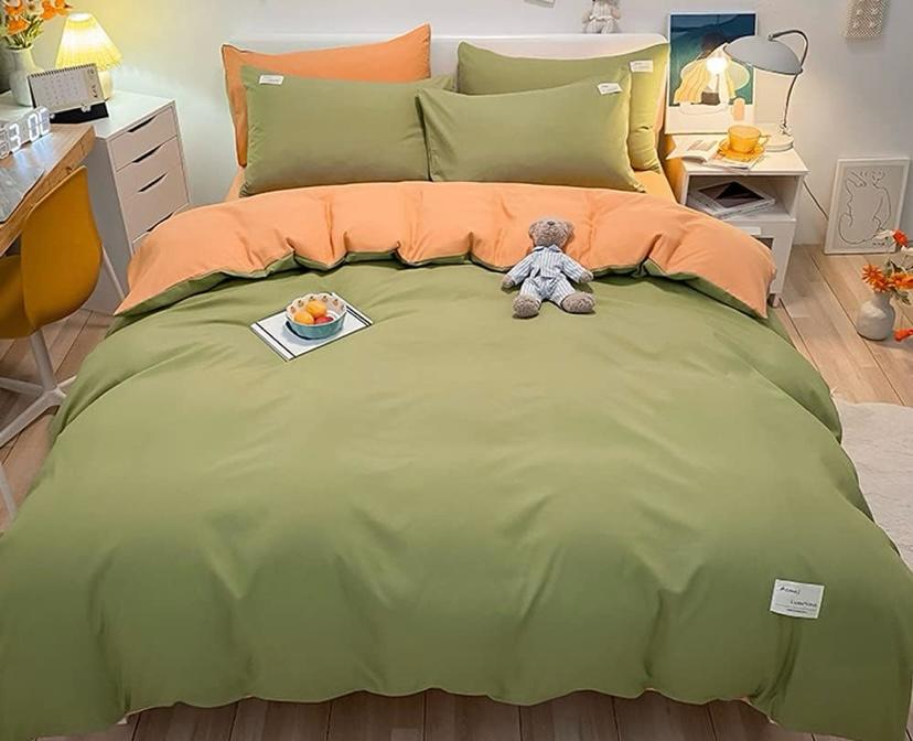 green reversible duvet set