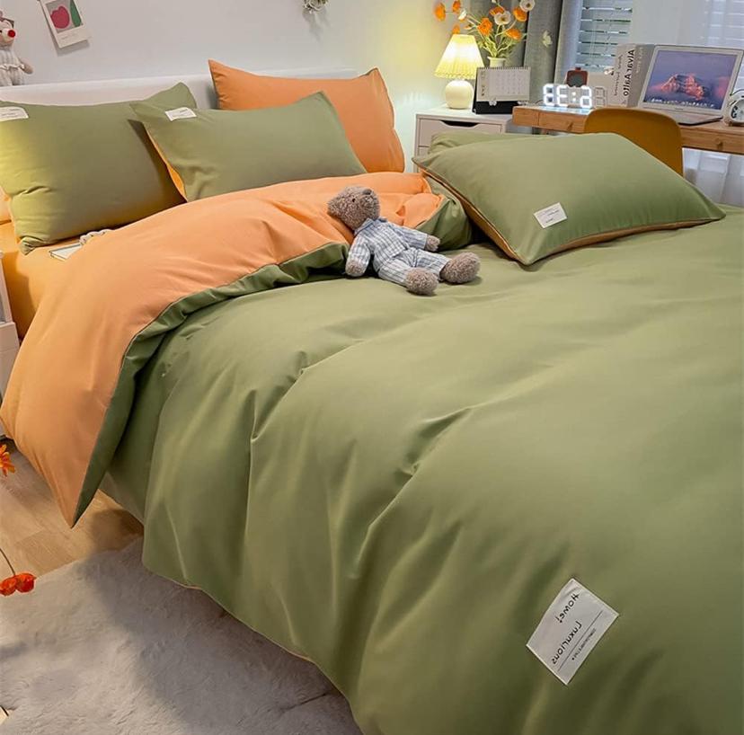 avocado green duvet set