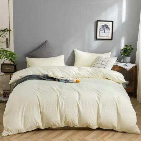 Cream quilted duvet set