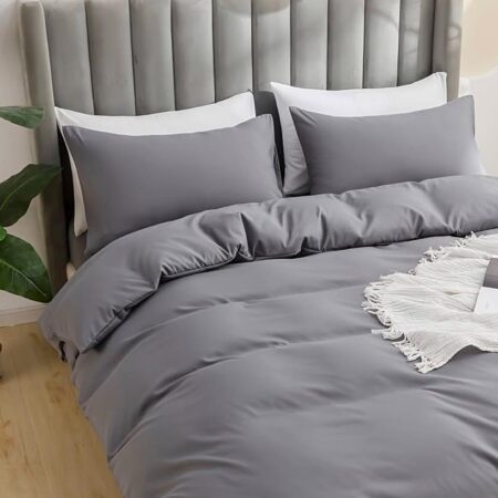 Grey quilted duvet set