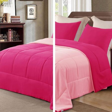 Pink reversible duvet set
